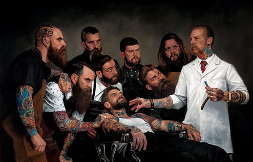 The Shaving Lesson of Frank Rimer by Vincent Kamp - Limited Edition Stretch Canvas